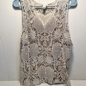 Cato Fashions Crochet Sleeveless Pullover Top